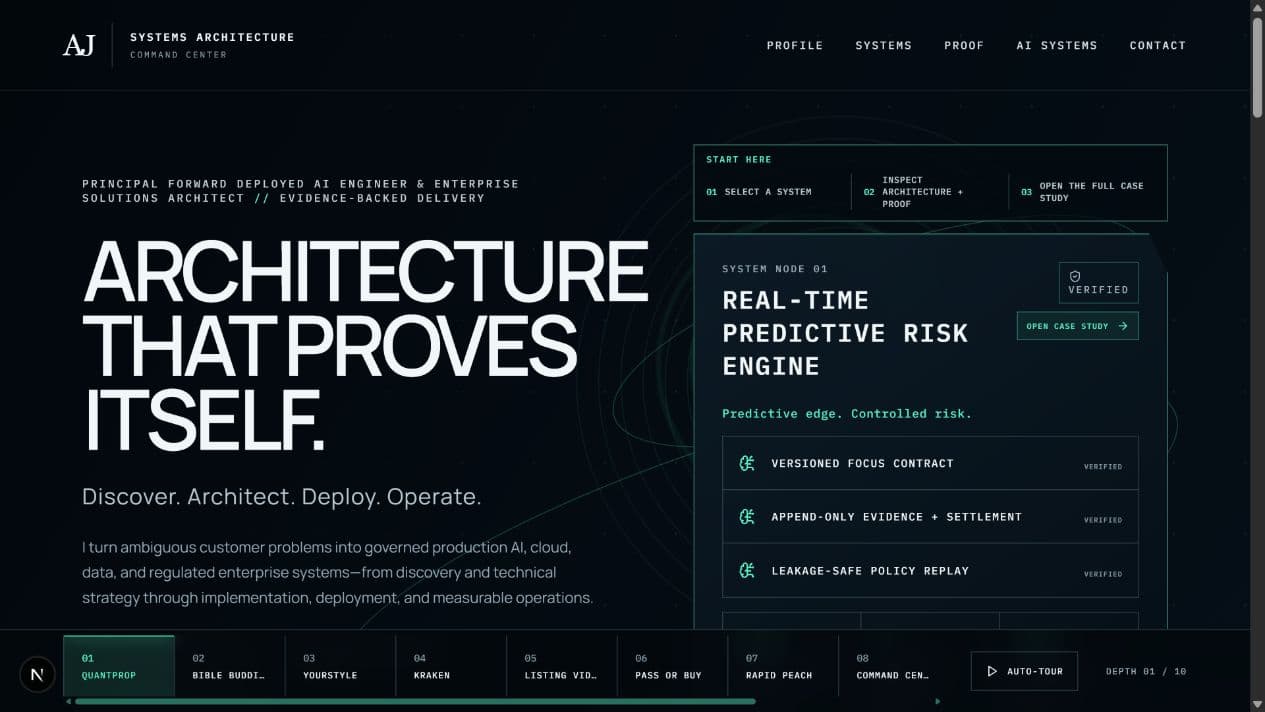 Executive portfolio entry experience