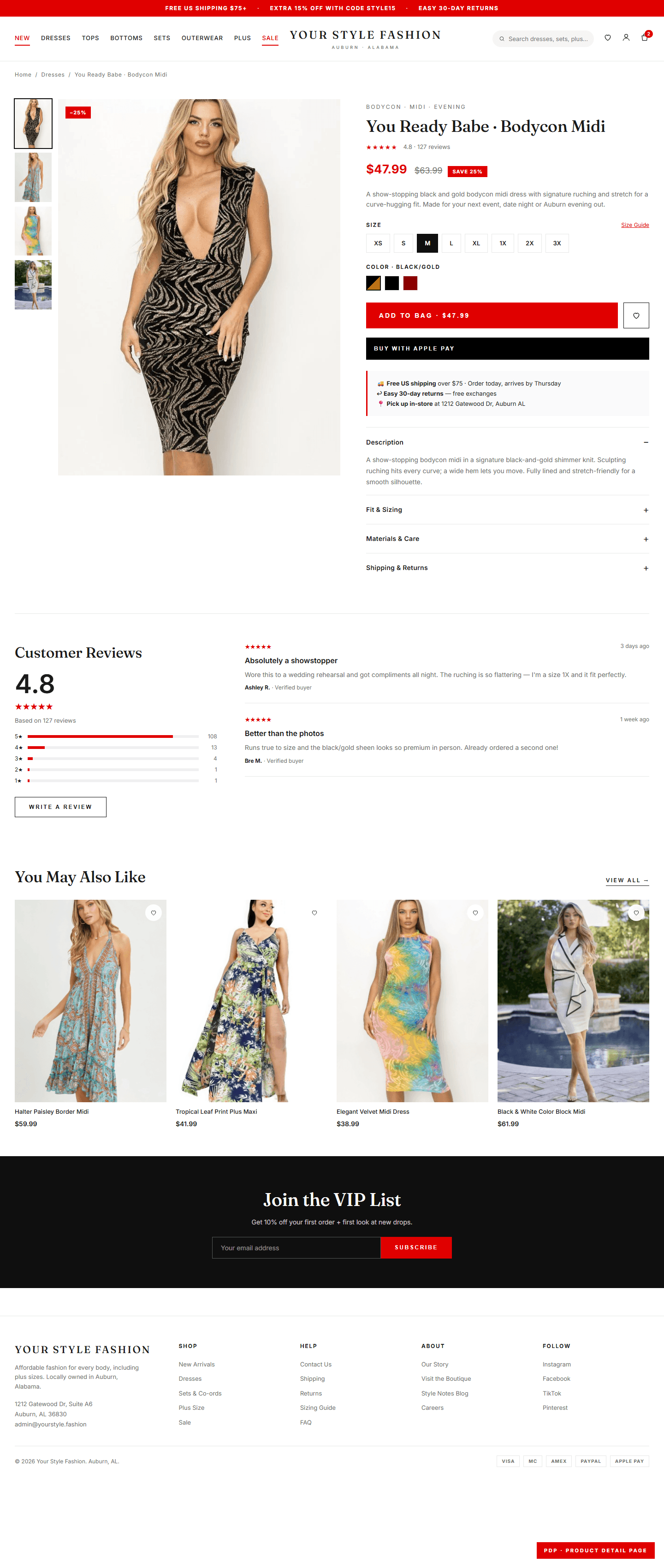 Product detail experience